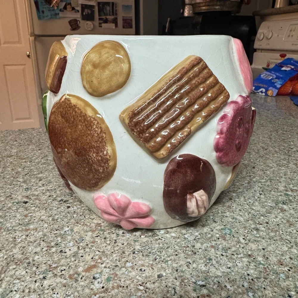 Vintage Cookie-Themed Ceramic Planter